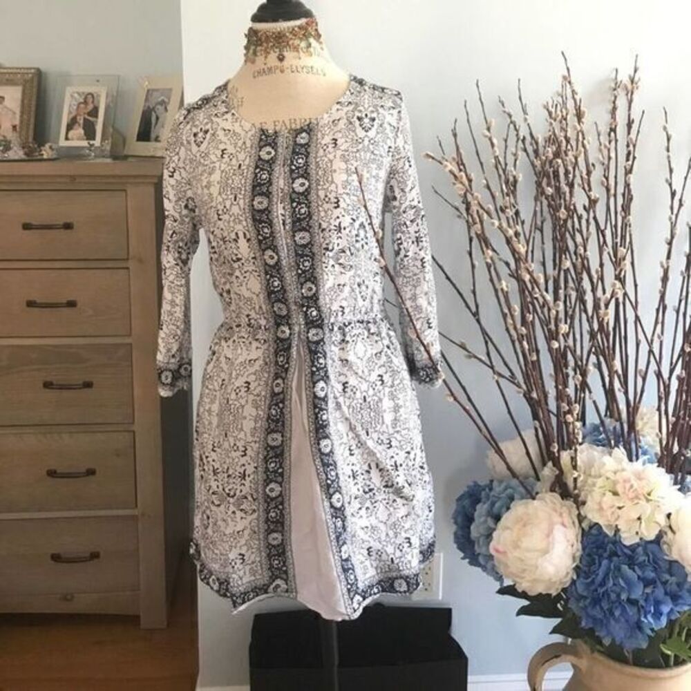 BoHo Ladies floral Tunic Dress Size Small